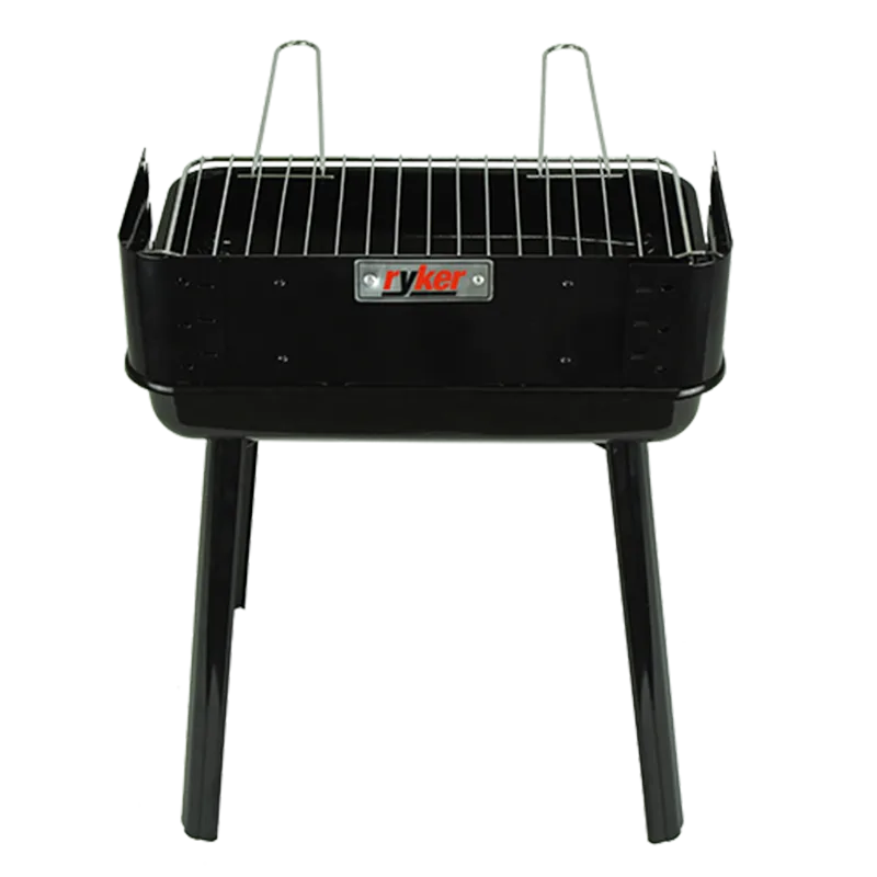 RYKER BBQ GRILL ST11527 BLACK STEEL W/ POWDER COATED RETANGULAR